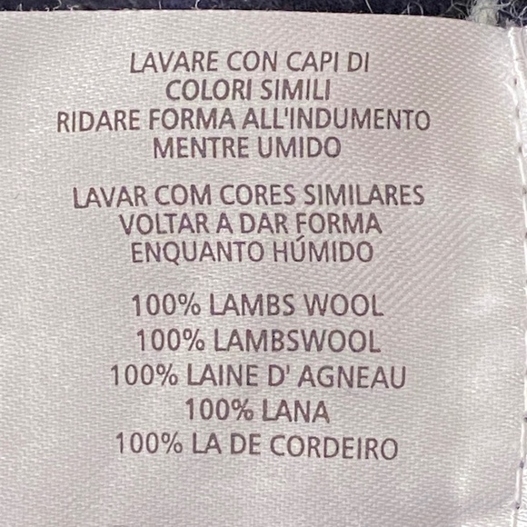 GANT Crew Neck Lambswool Navy Striped Sweater Padded Elbows Sz Large - Picture 9 of 16